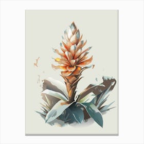 Red Ginger Flower Paint Canvas Print