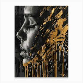 Gold And Black 124 Canvas Print