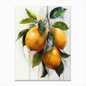 lemons and leaves Canvas Print