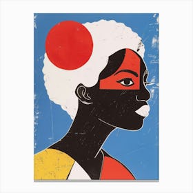 African Woman With Red Ball Canvas Print