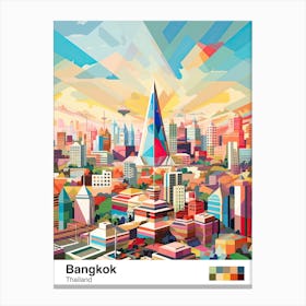 Bangkok, Thailand, Geometric Illustration 1 Poster Canvas Print