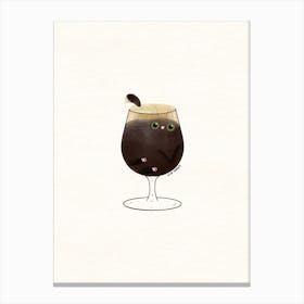 Cat in a beer glass 1 Canvas Print