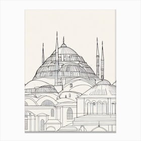 Hagia Sophia 2 Istanbul Boho Landmark Illustration Canvas Print