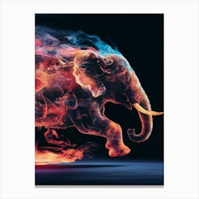 Elephant In Flames Canvas Print