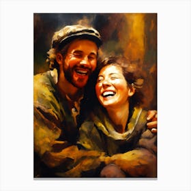 Laughing Couple Canvas Print