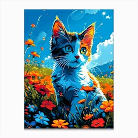 Feline Cat Creative Artwork Illustration 22 Canvas Print