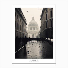 Poster Of Rome, Black And White Analogue Photograph 1 Canvas Print