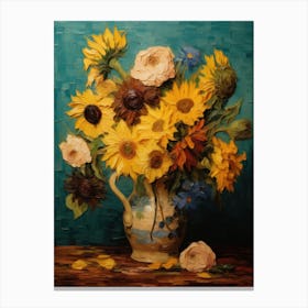 Van Gogh Inspired Sunflowers Canvas Print