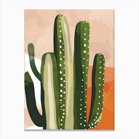 Ladyfinger Cactus Minimalist Abstract Illustration 4 Canvas Print
