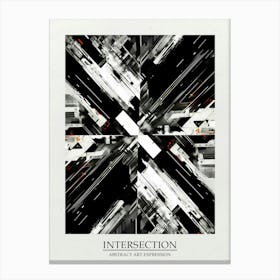Intersection Abstract Black And White 5 Poster Canvas Print