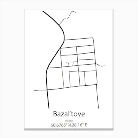 Bazal Tove,Ukraine Minimalist Map Canvas Print