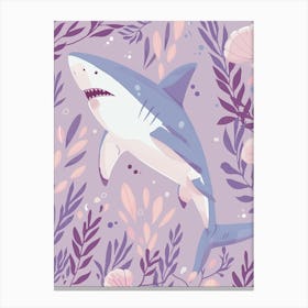Purple Blue Shark Illustration 2 Canvas Print