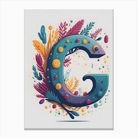 Colorful Letter G Illustration 34 Canvas Print