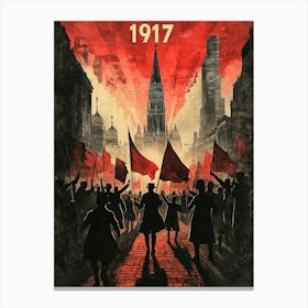 Aihrgdesign A Vintage Political Poster Depicting The Russian 12 Canvas Print