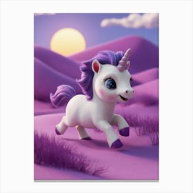 Unicorn In The Desert Canvas Print