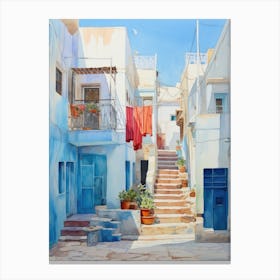Blue Houses In Crete Canvas Print