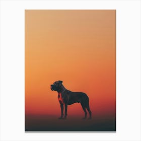 Sunset Dog.Generated AI. Wall Art Print Canvas Print