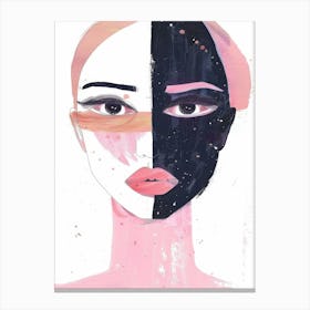 Black And Pink Face Canvas Print