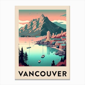 Vancouver 4 Vintage Travel Poster Canvas Print