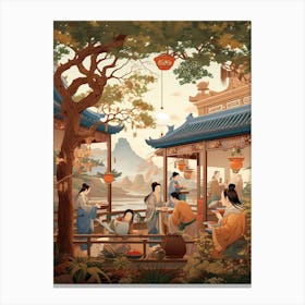Chinese Tea Culture Vintage Illustration 4 Canvas Print