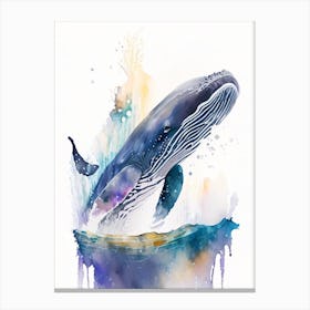Northern Right Whale Storybook Watercolour  (4) Canvas Print