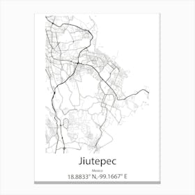 Jiutepec,Mexico Minimalist Map Canvas Print