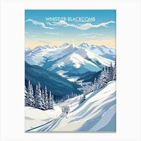 Poster Of Whistler Blackcomb   British Columbia, Canada, Ski Resort Illustration 6 Canvas Print
