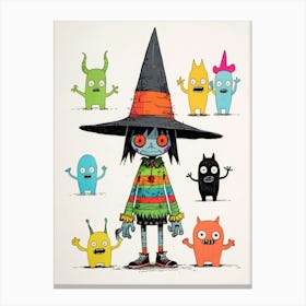 Witches And Monsters Canvas Print