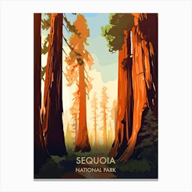 Sequoia National Park Travel Poster Illustration Style Canvas Print