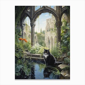 Cat In Medieval Monastery 3 Canvas Print