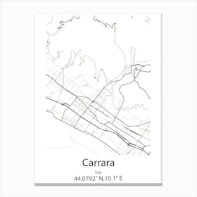 Carrara,Italy Minimalist Map Canvas Print