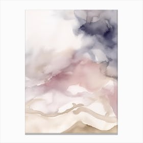 Watercolour Abstract Pink And Beige 1 Canvas Print