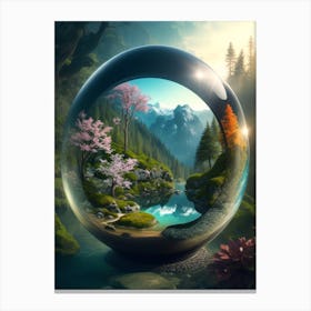 Landscape In A Glass Ball Canvas Print