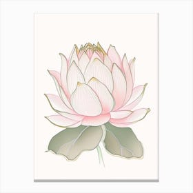 Lotus Flower Pattern Pencil Illustration 1 Canvas Print