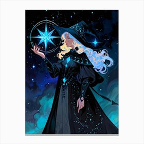 Witch Holding A Star Canvas Print