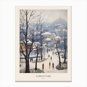 Winter City Park Poster Namsan Park Seoul South Korea 2 Canvas Print