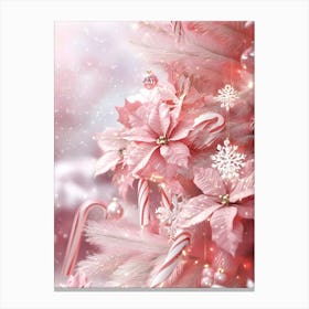 Pink Christmas Tree 3 Canvas Print