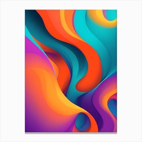 Abstract Colorful Waves Vertical Composition 84 Canvas Print