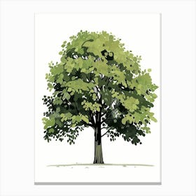 Elm Tree Pixel Illustration 1 Canvas Print