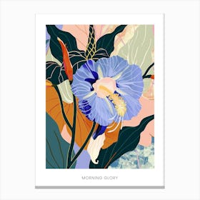 Colourful Flower Illustration Poster Morning Glory 5 Canvas Print