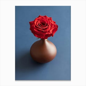 Red Rose In A Vase Canvas Print