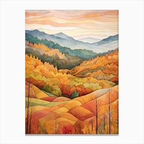 Autumn National Park Painting Smoky Mountains National Park Tennessee Usa 3 Canvas Print