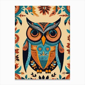 Owl Folk Art, 1374 Canvas Print