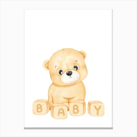 Baby Bear Kids and Nursery Canvas Print