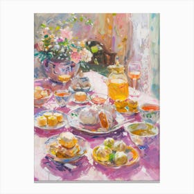 Pink Breakfast Food Dim Sum 4 Canvas Print