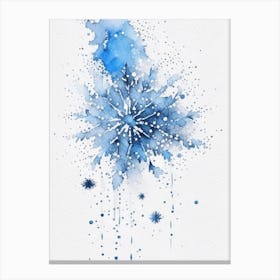 Graupel, Snowflakes, Minimalist Watercolour 4 Canvas Print