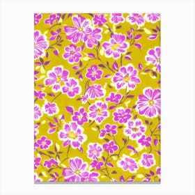 Lilac Floral Print Warm Tones 2 Flower Canvas Print