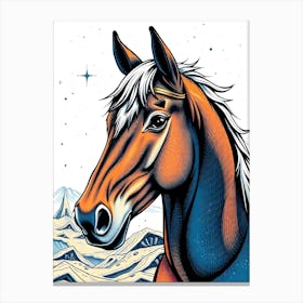 Horse Head Drawing - light Color Canvas Print