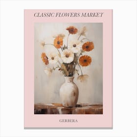 Classic Flowers Market  Gerbera Floral Poster 2 Canvas Print