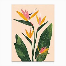 Bird Of Paradise Plant Minimalist Illustration 8 Canvas Print